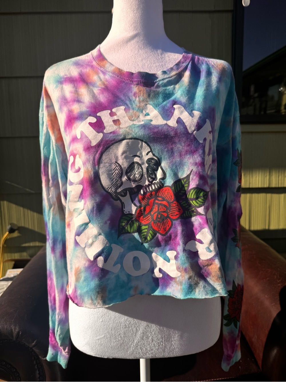 Fruit of the Loom Multicolor Tie-Dye Tee with Purple Accents